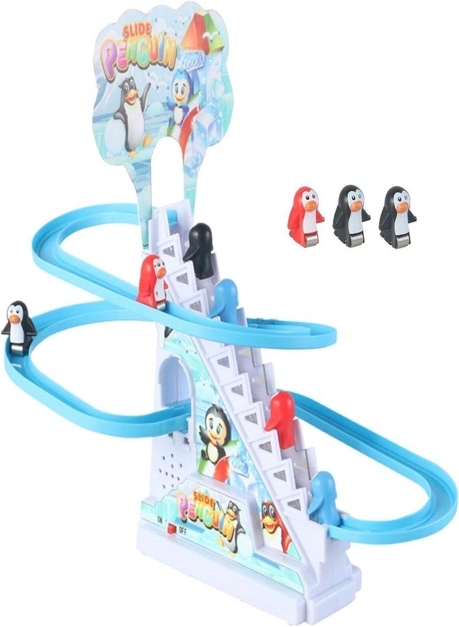 WireScorts Penguin Slide Toy Set, Stair Climbing Roller Coaster with Sliding Tracks, Penguin Stair Climbing Toys for Kids, Escalator Toy with Lights and Music with 3 Penguins - Image 2